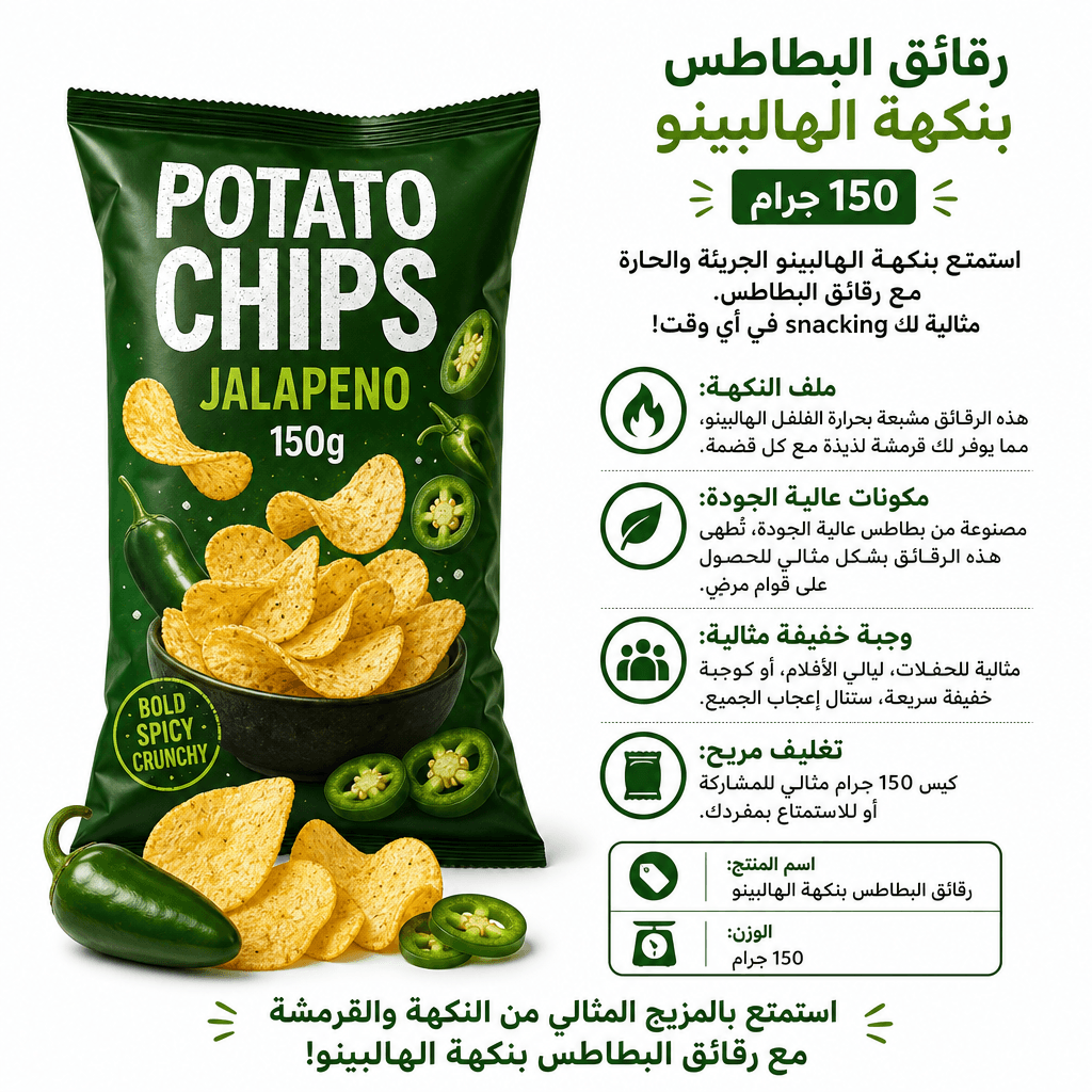 Potato Chips Jalapeno 150g