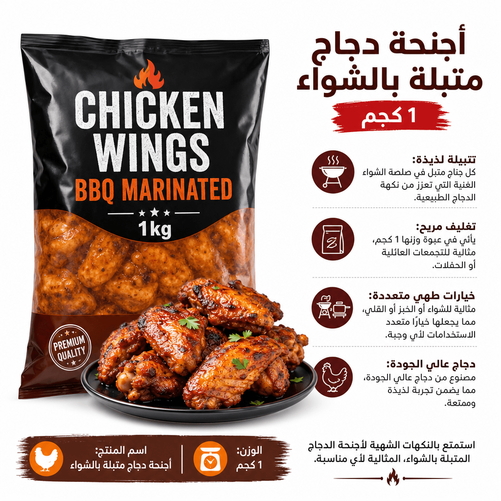 Chicken Wings BBQ Marinated 1kg