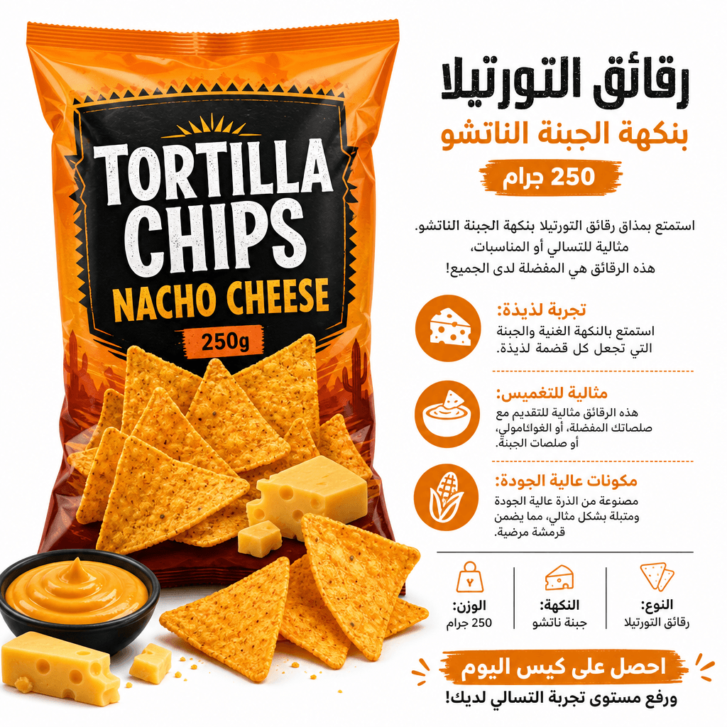 Tortilla Chips Nacho Cheese 250g