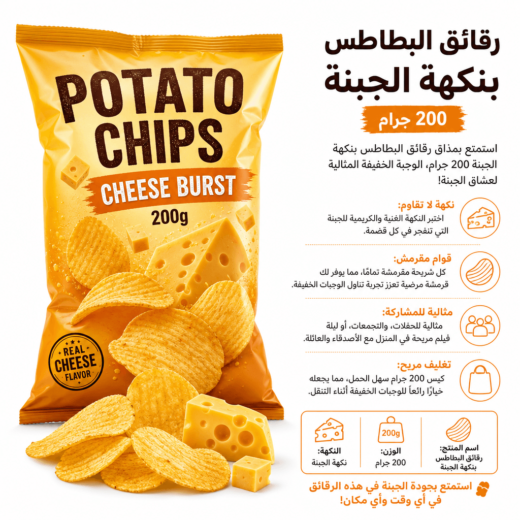 Potato Chips Cheese Burst 200g