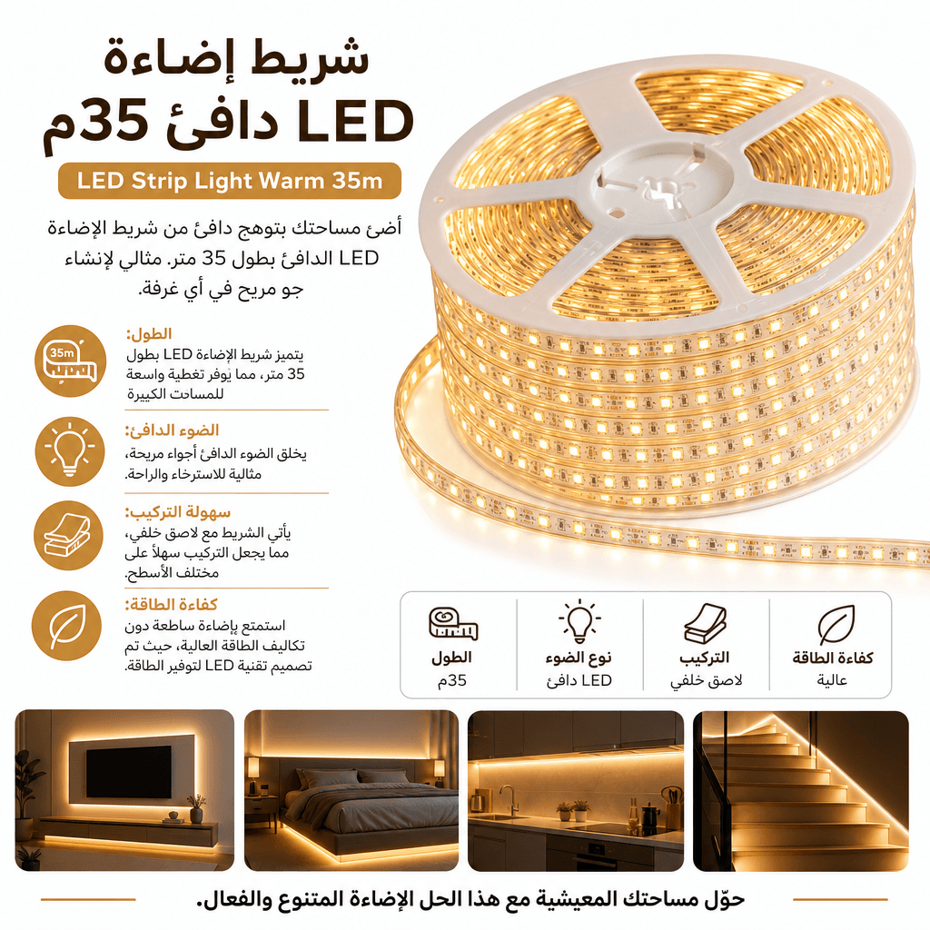 LED Strip Light Warm 35m