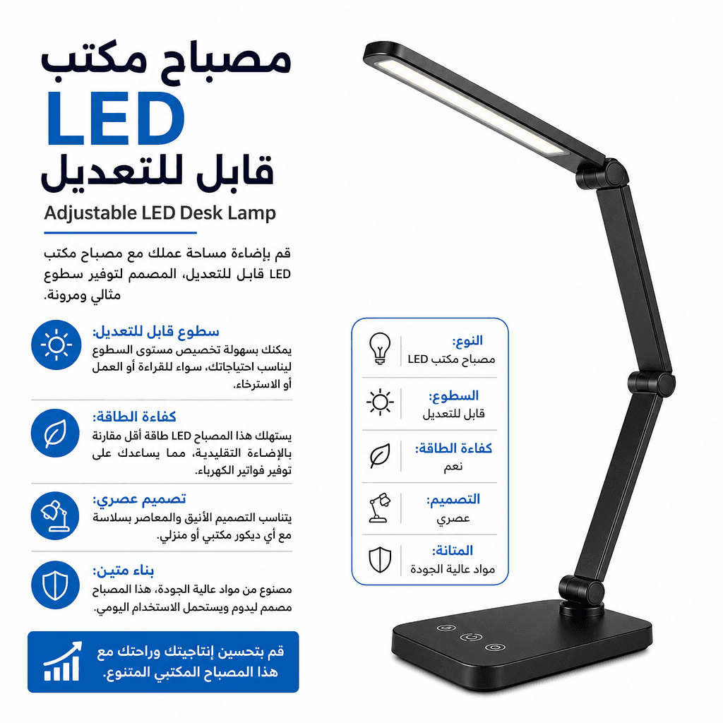 Adjustable LED Desk Lamp