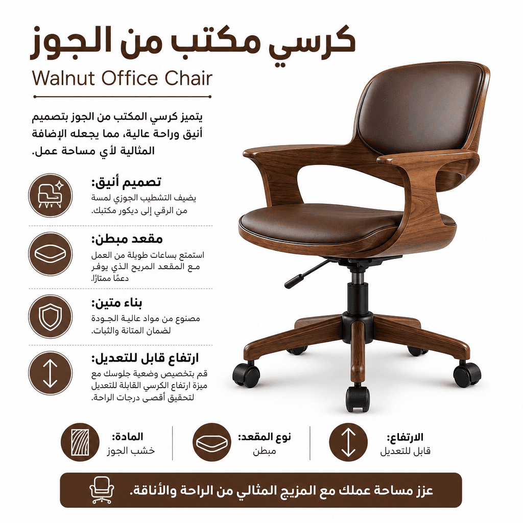 Walnut Office Chair