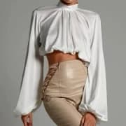 Satin Puff Sleeve Blouse product image