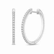 Zales 1/10 CT Diamond Hoop Earrings product image