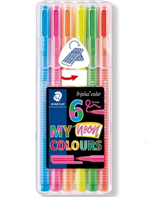 Staedtler Triplus® Neon Color Triangular FibreTip Pen Pack of 6