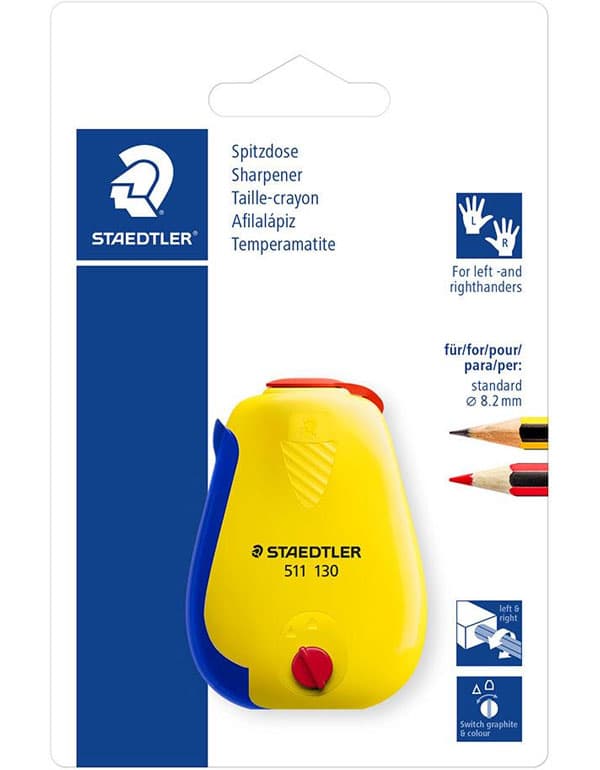 Staedtler 511 Tub Sharpener, Assorted Colors