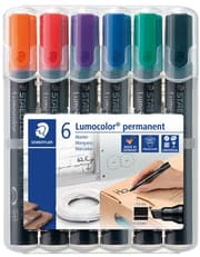 Staedtler Lumocolor Bevelled Permanent Markers Pack of 6 product image