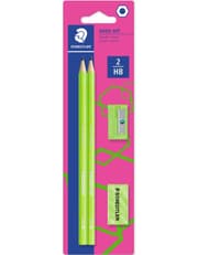 Staedtler Wopex Graphite Pencils Neon Kit Green, with Sharpener and Eraser product image