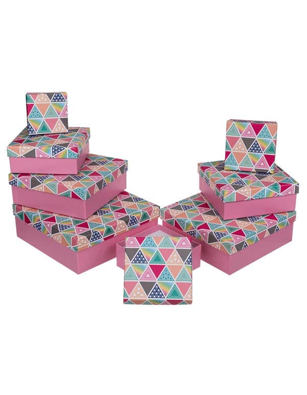Triangles Pink Gift Box - Size 6