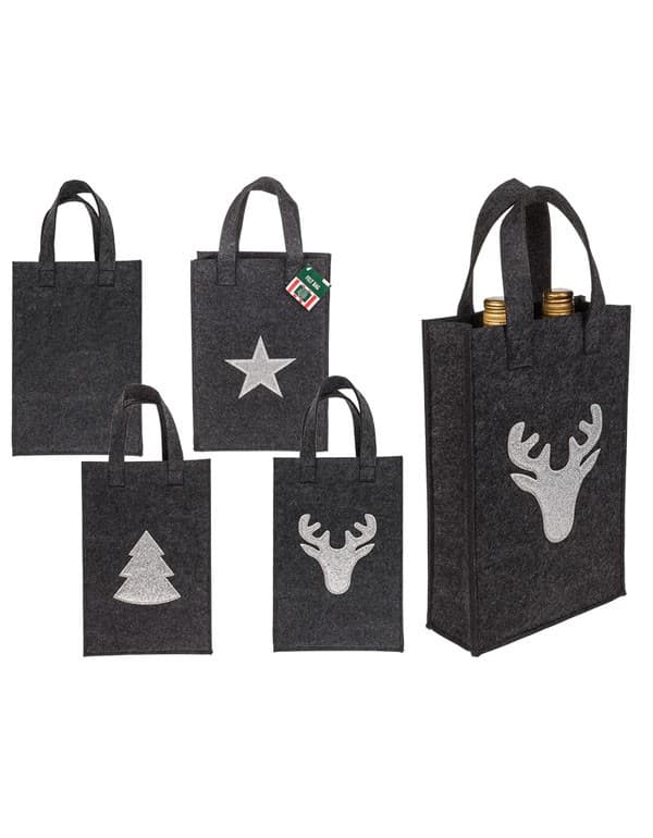 X-Mas Greetings Gray Gift Bag