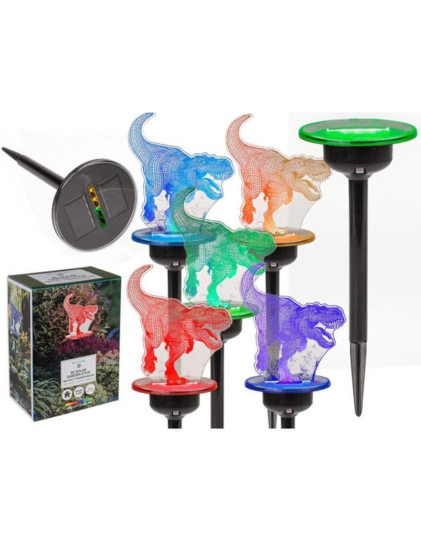 3D LED Solar Garden Stick with Color Changing LED - Mystic Tyrannosaur