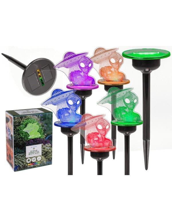3D LED Solar Garden Stick with Color Changing LED - Mystic Alien