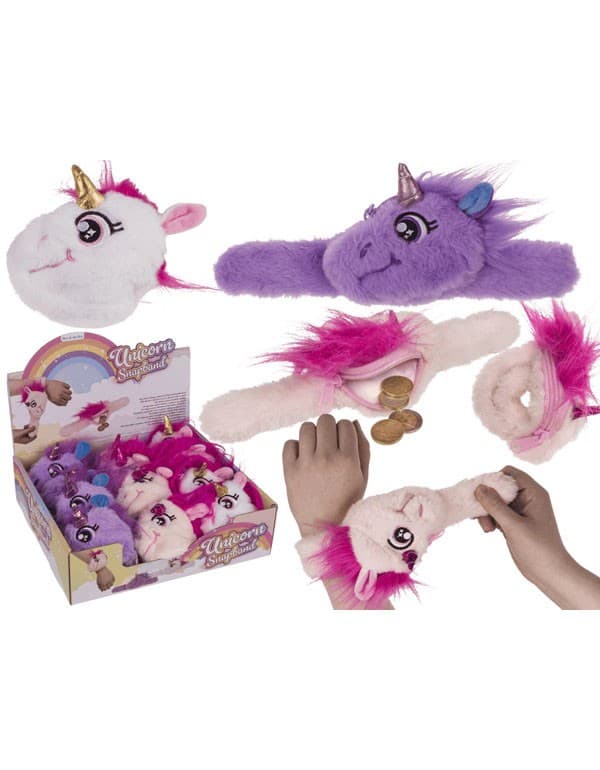 Unicorn Snapband with Plush Zipper Push