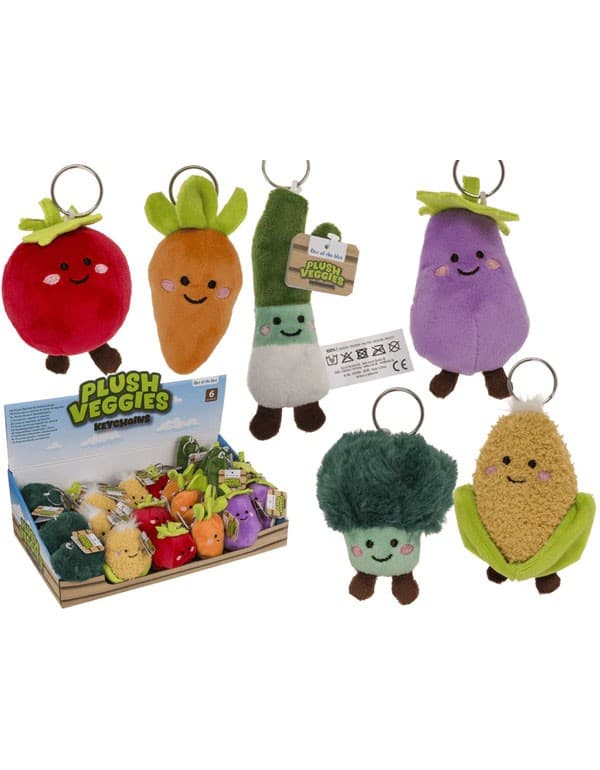 Vegetable Plush Metal Keychain