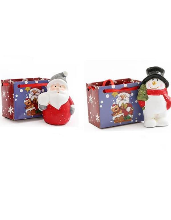 Mini Santa and Snowman in a Bag, Assorted Per Piece