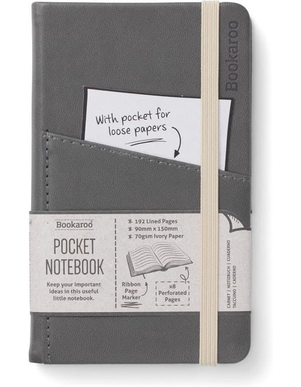Bookaroo Pocket Notebook (A6) Journal - Charcoal