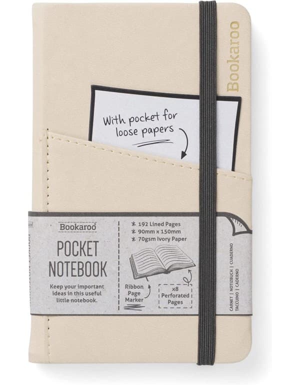 Bookaroo Pocket Notebook (A6) Journal - Cream