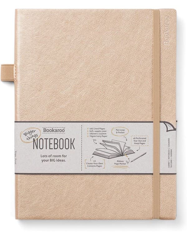 Bookaroo Bigger Things Notebook Journal - Gold