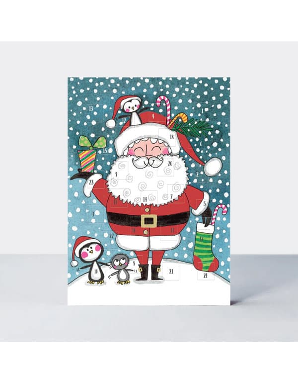 Advent Calendar Card - Santa & Penguins