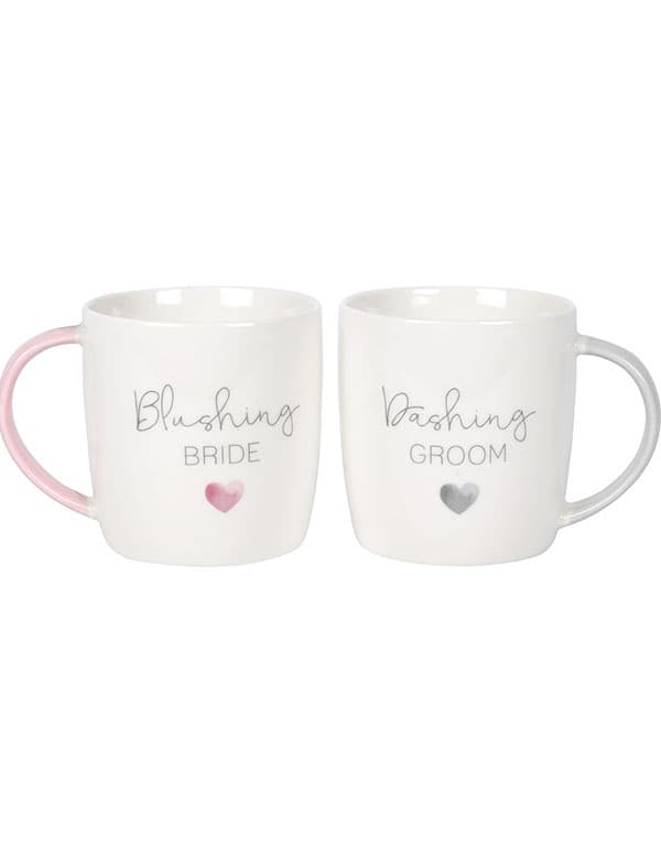 Blushing Bride Dashing Groom Ceramic Mug Set