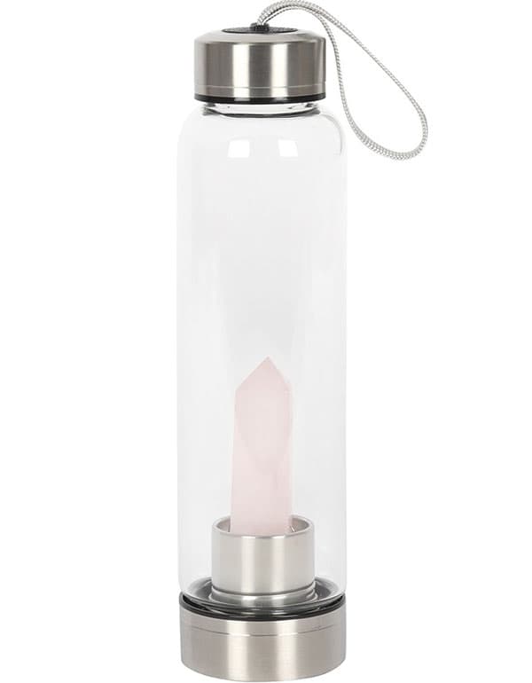 Rose Quartz Purifying Glass Water Bottle