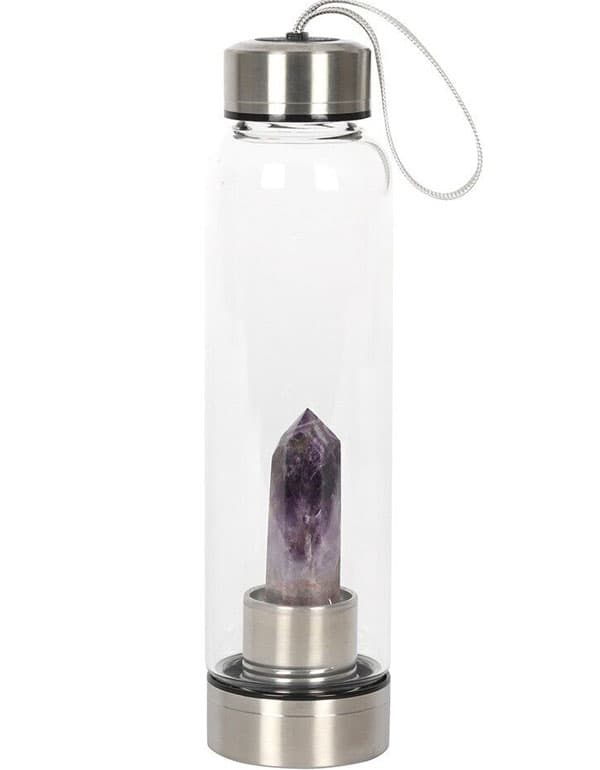 Amethyst Calming Glass Water Bottle