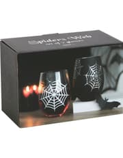 Set Of 2 Spider And Web Stemless Wine Glasses product image