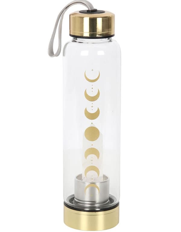 Quartz Moon Phase Glass Water Bottle