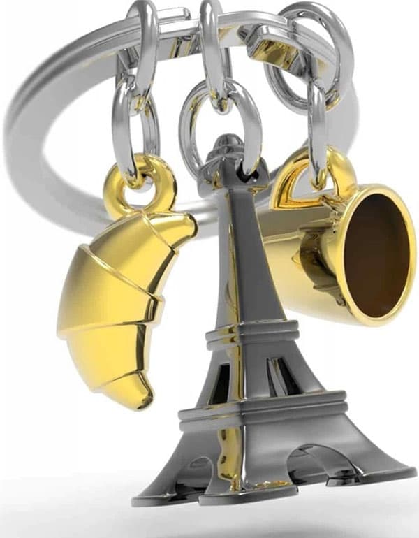 Metalmorphose - Paris Coffee and Croissant Keychain