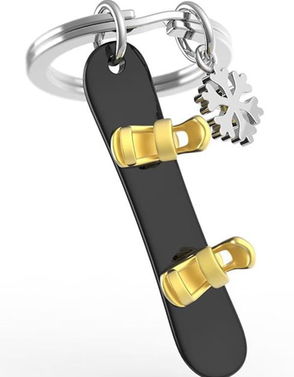 Metalmorphose - Snowflake Snowboard Keychain