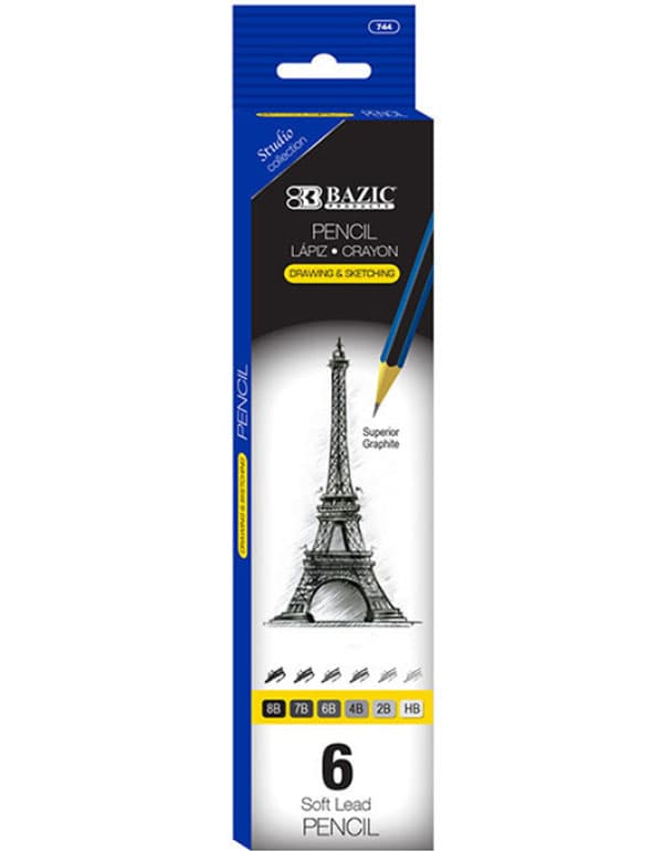 Bazic Drawing & Sketching Pencil 6/Pack