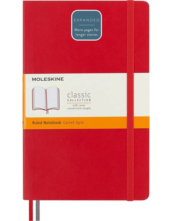 Moleskine Expanded Softcover Ruled Notebook Large Red