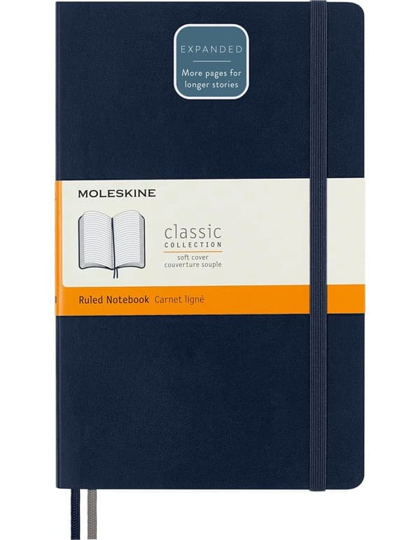 Moleskine Expanded Softcover Ruled Notebook Large Blue