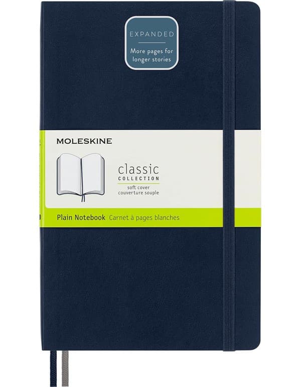 Moleskine Expanded Softcover Plain Notebook Large Blue