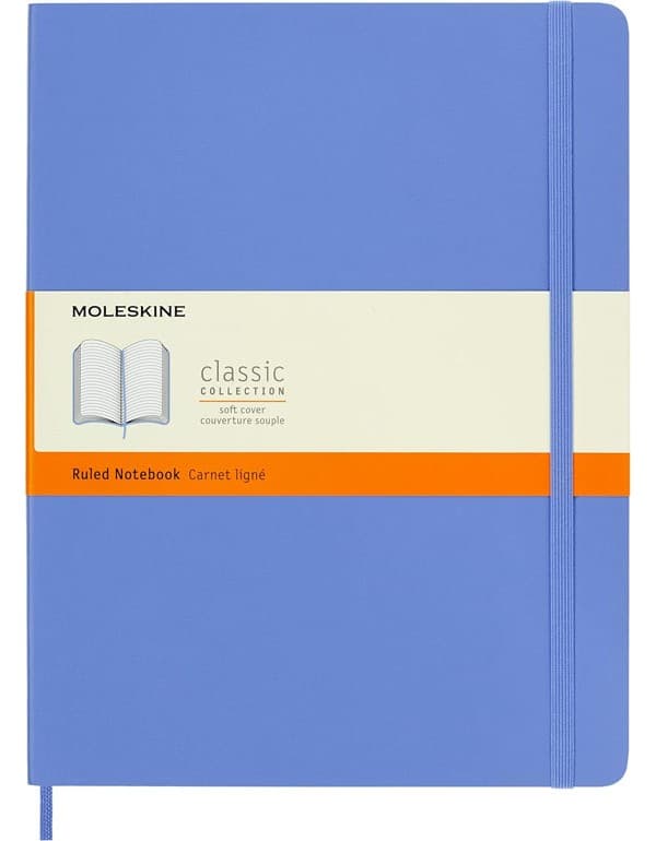 Moleskine Softcover Ruled XL Notebook Hydrangea Blue