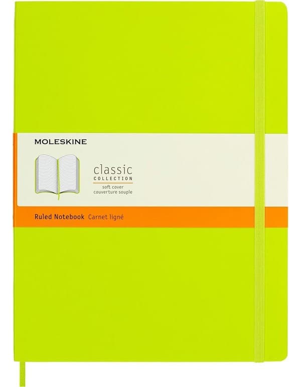 Moleskine Softcover Ruled XL Notebook Lemon Green