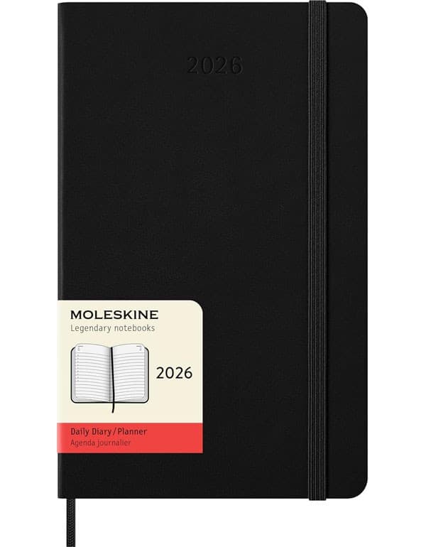 Moleskine Classic 12 Month 2026 Daily Planner Hardcover Large Black