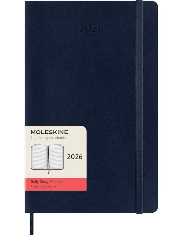 Moleskine Daily Planner 2026 12 Month Daily Planner Softcover Large Blue