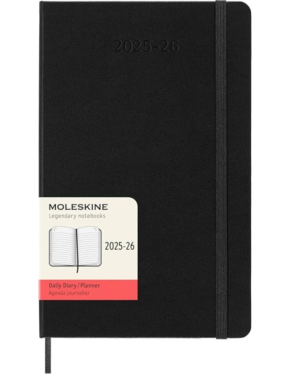 Moleskine Classic 18 Month 2025-2026 Daily Planner Hardcover Large Black