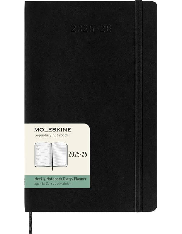 Moleskine Classic 18 Month 2025-2026 Weekly Planner Softcover Large Black