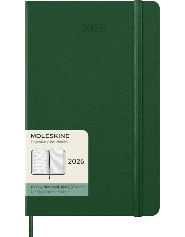 Moleskine Weekly Planner 2026 12 Months Weekly Planner Hardcover Large Green