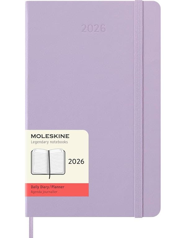 Moleskine Daily Planner 2026 12 Month Daily Diary Hardcover Large Lilac