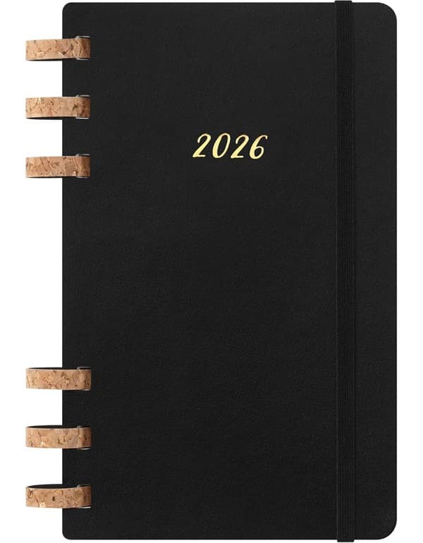 Moleskine Life Planner 2026 Spiral 12 Month Weekly and Monthly Planner Softcover Large Black