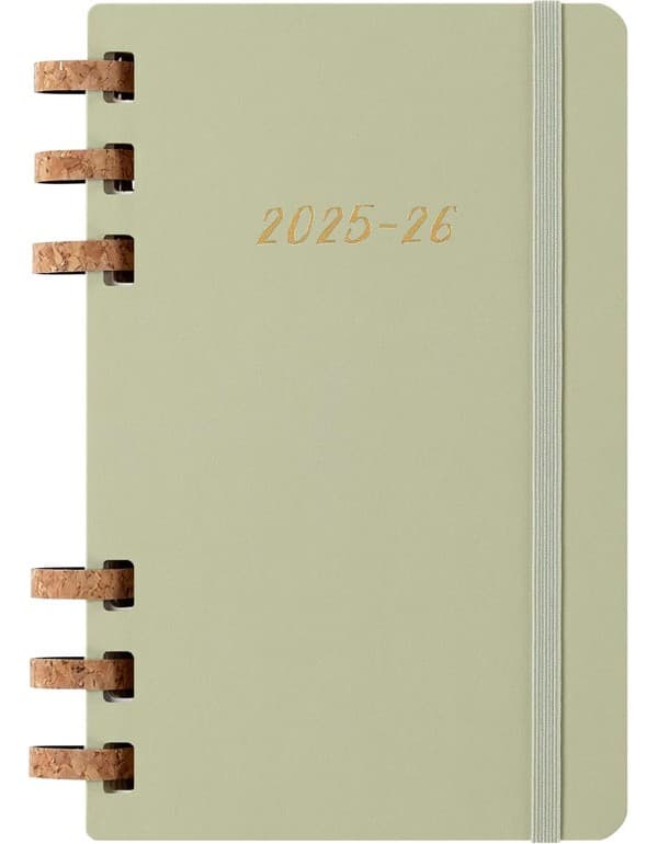 Moleskine Student Life Planner 2025-26, Weekly and Monthly Spiral 12 Months Diary Softcover Large Crush Kiwi