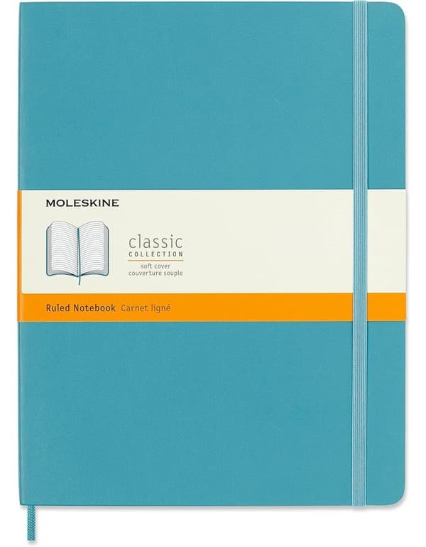 Moleskine Softcover Ruled XL Notebook Reef Blue