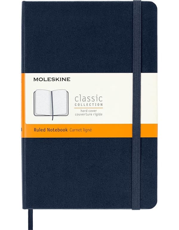 Moleskine Hardcover Ruled Medium Notebook Blue