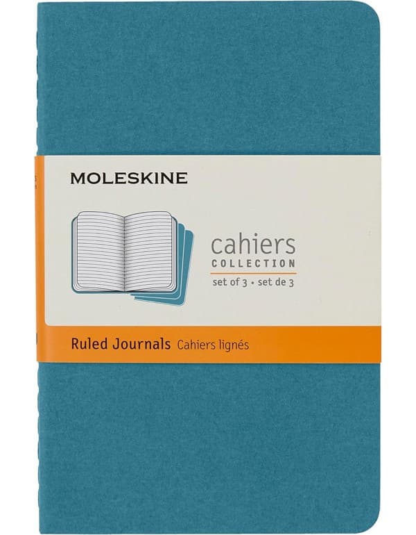 Moleskine Pocket Softcover Cahier Journal Ruled Brisk Blue
