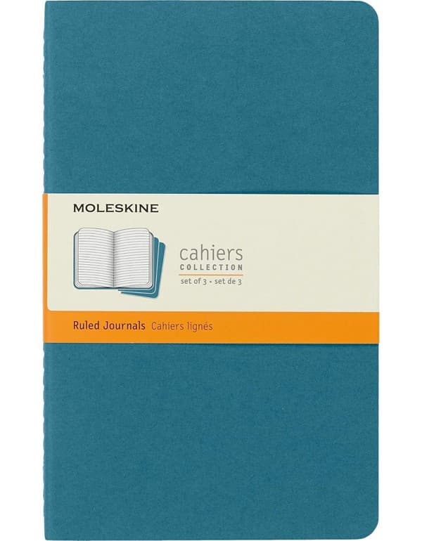 Moleskine Softcover Cahier Journal Ruled Brisk BLue