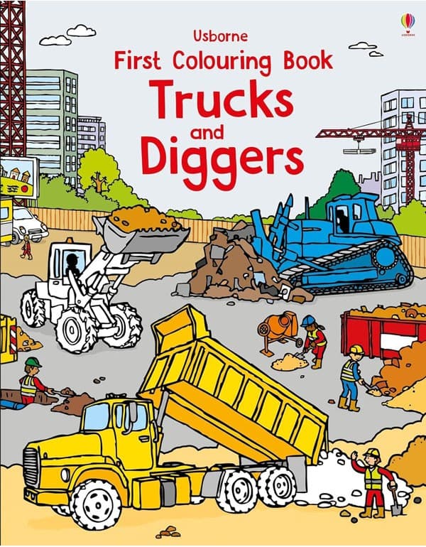 First Colouring Book Trucks And Diggers
